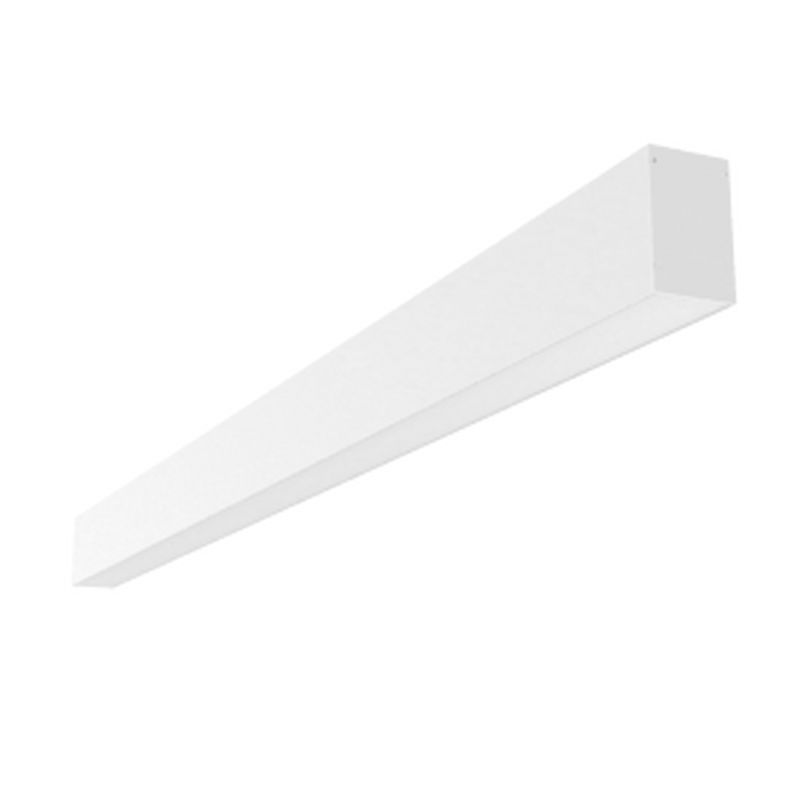 Cветильник VARTON X-line 0,75 м 23 Вт одиночный подвесной 3000 К 755x63x100 мм IP40 RAL9003 белый муар аварийный автономный постоянного действия с рассеивателем опал и торцевыми крышками (2 шт.)