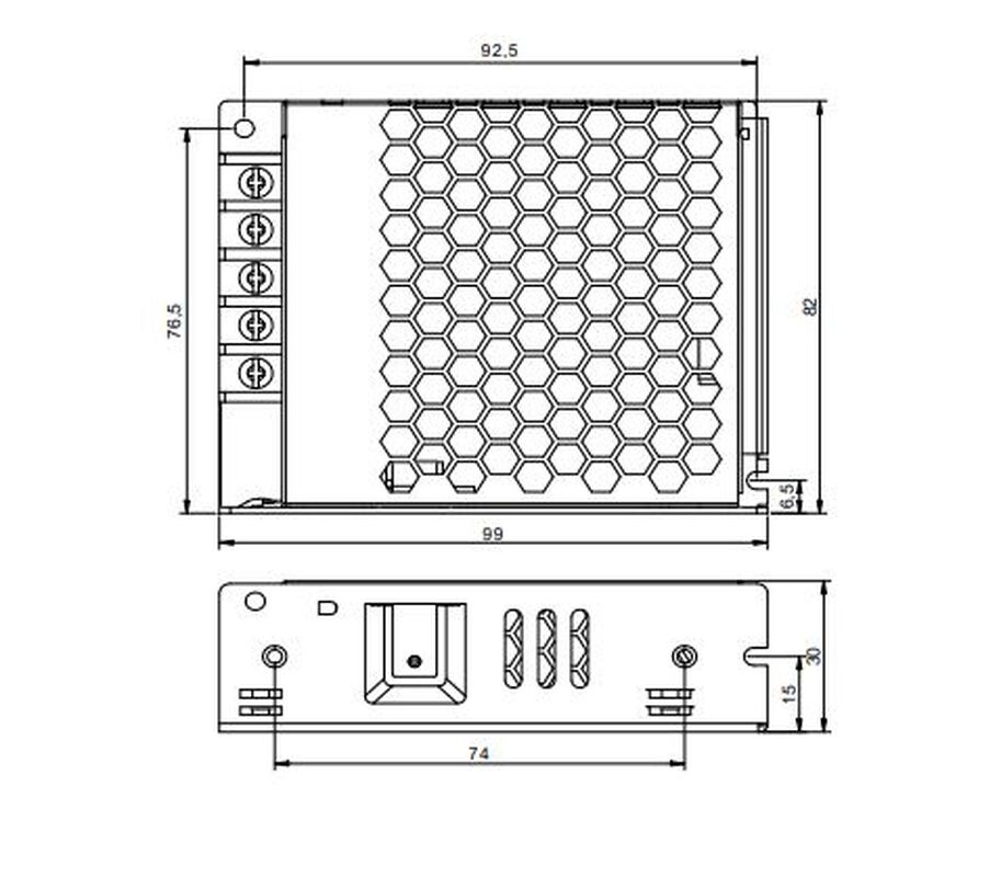 Драйвер 50Вт 24V для светодиодной ленты DONE POWER T70 DL-50W-V24-EXC IP20 98x82x30 мм