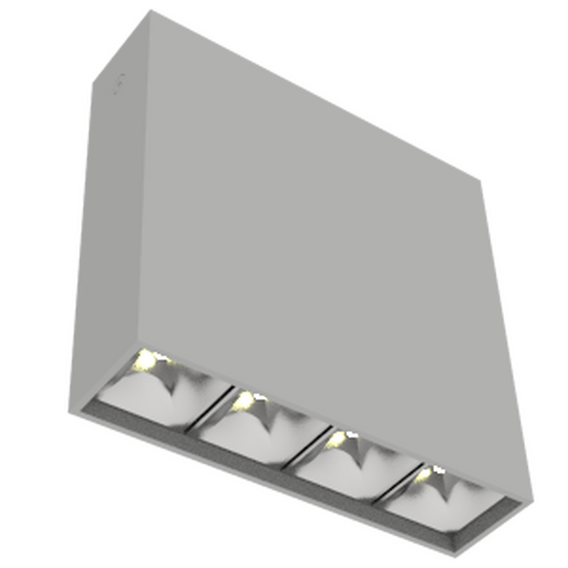 Светодиодный светильник VARTON DL-Box Reflect Multi 10 Вт 1x4 накладной 3000 К 150х40х150 мм RAL7045 серый муар 35°x75°