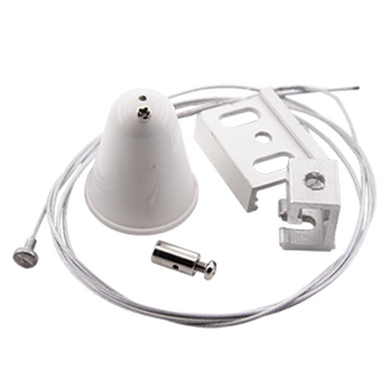 Комплект подвеса с тросом 3м белый (1 трос и комплект креплений)