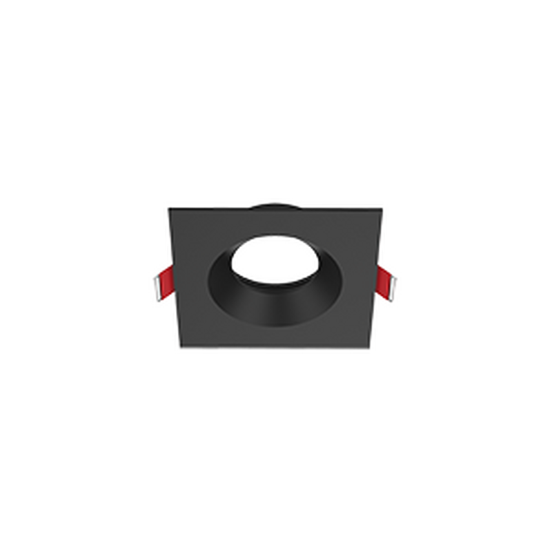 Рамка для модульного светильника "ВАРТОН" FLEX 50 08 квадратная встраиваемая 90х90х30мм RAL9005 черный муар