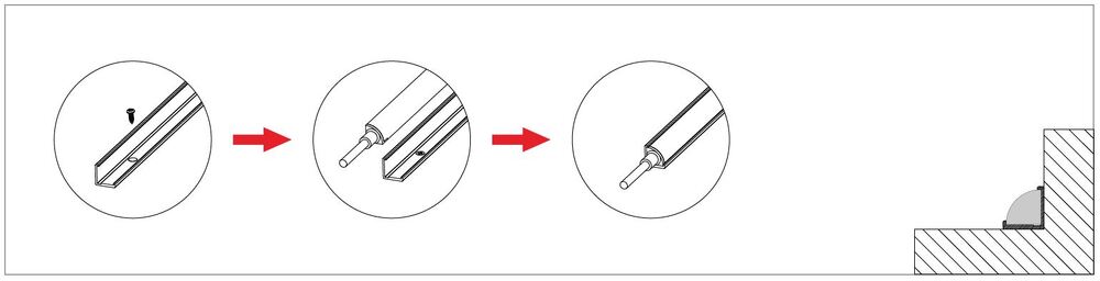 Комплект углового накладного профиля 1000х12х12 мм для ленты NEON LIFE 1010 2 шт