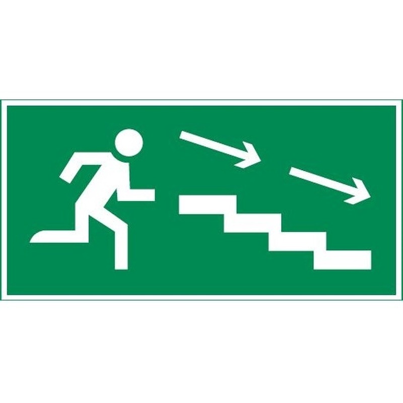 пиктограмма "ПО ЛЕСТНИЦЕ ВНИЗ ВПРАВО" 300х150мм для аварийно-эвакуационного светильника Giant/Vision/Twofold/Evade