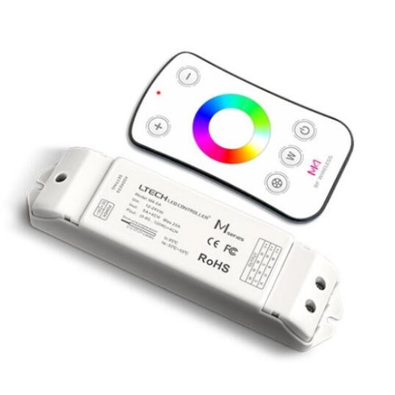 RGBW контроллер для светодиодной ленты 12-24V IP20 135x30x20 мм c пультом, 4CH 240/480W(12V/24V) (LTECH)