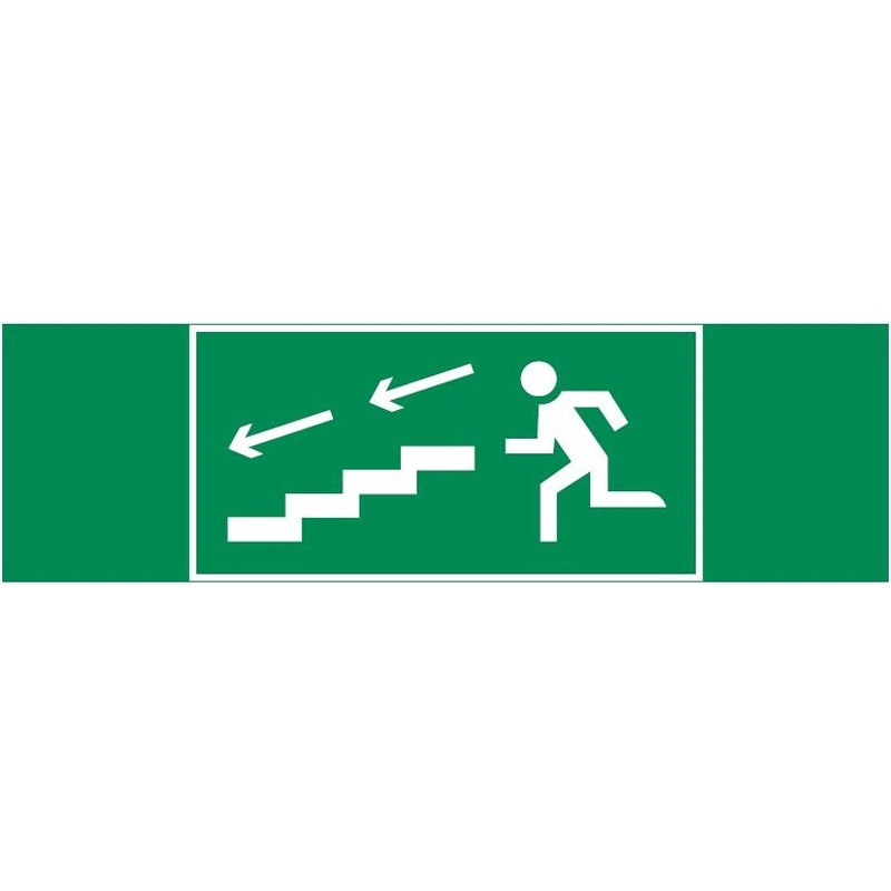 пиктограмма "ПО ЛЕСТНИЦЕ ВНИЗ ВЛЕВО" 310х90мм для аварийно-эвакуационного светильника Basic IP65