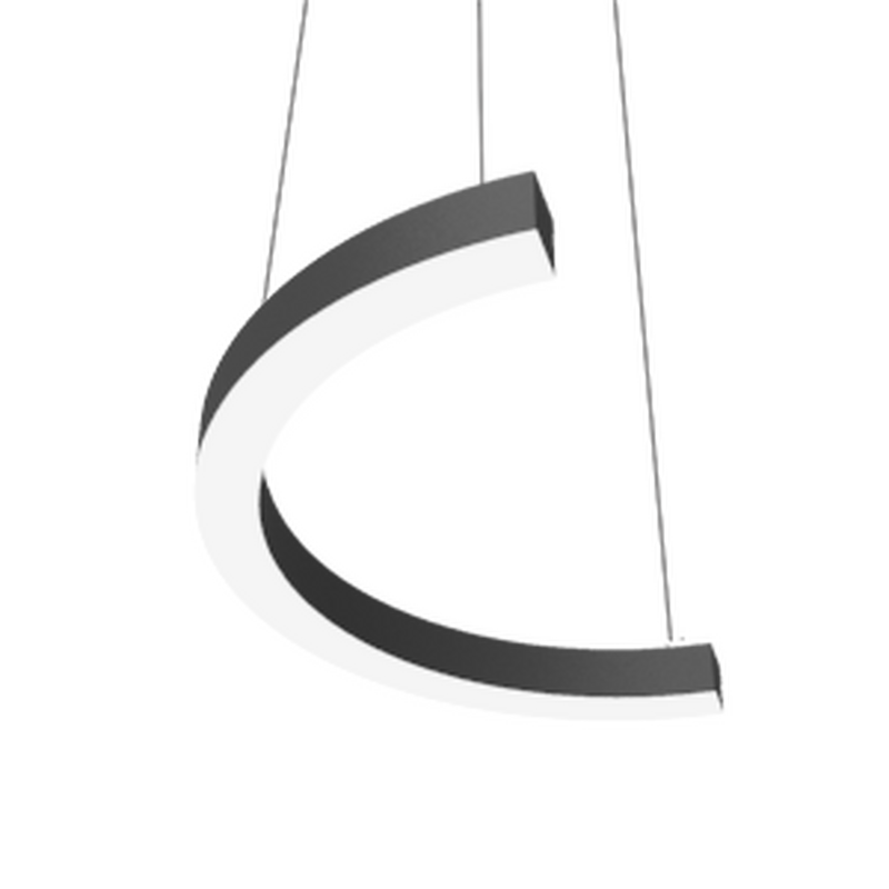 Светильник VARTON Enso C 570х285х40 мм 12 Вт CRI90 3000 К подвесной RAL9005 черный матовый с рассеивателем опал