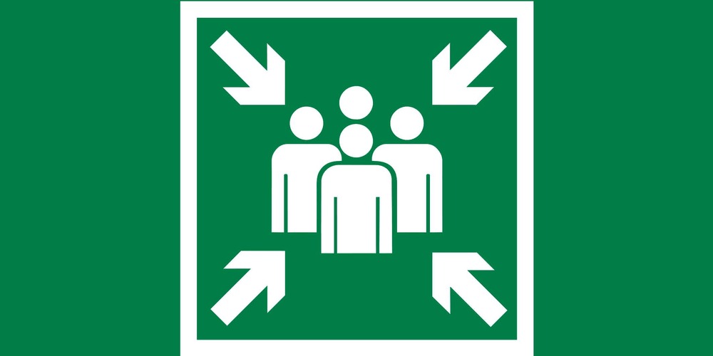 пиктограмма "Место сбора" 180х90мм для аварийно-эвакуационного светильника Compact