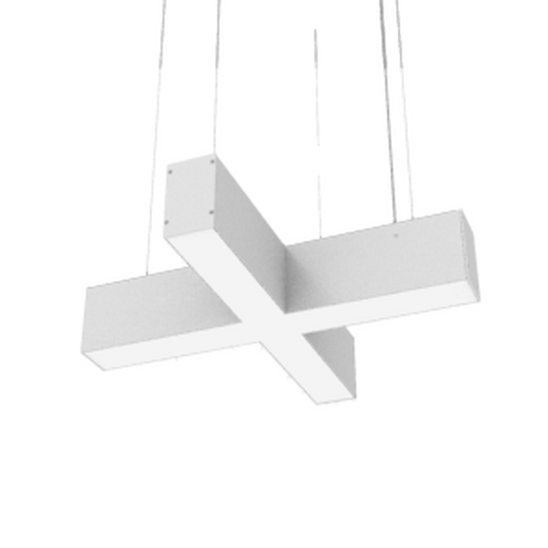 Cветильник VARTON X-line X-образный 30 Вт 3000 К 532x500x100 мм RAL9003 белый муар с рассеивателем опал и торцевыми крышками (4 шт.)