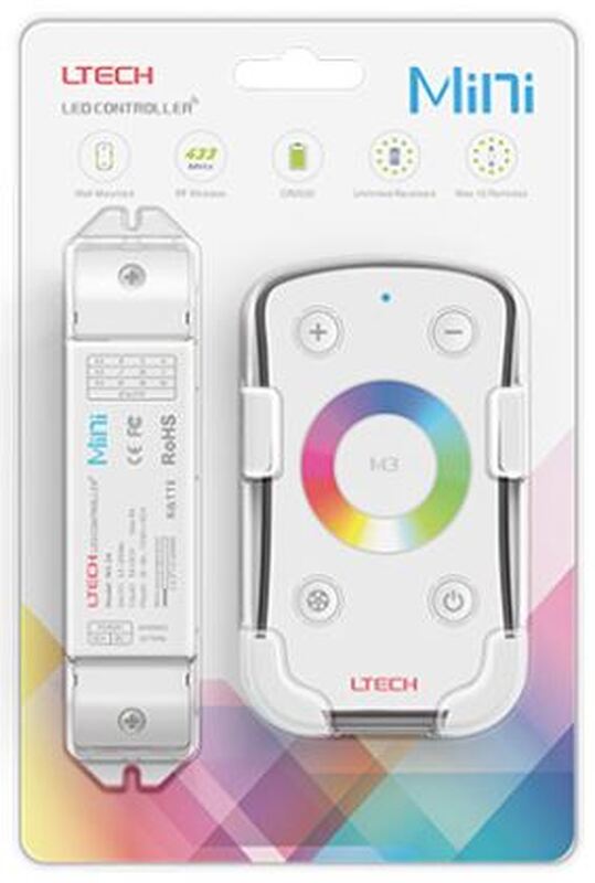 RGB контроллер для светодиодной ленты 12-24V IP20 135x30x20 мм c пультом, 3CH 108/216W(12V/24V) (LTECH)