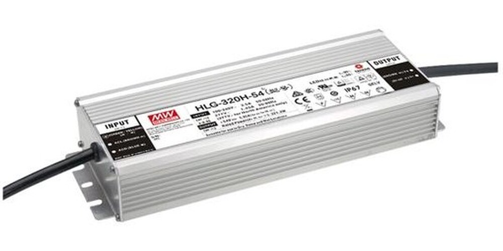 Драйвер 480Вт 24V для светодиодной ленты Meanwell HLG-480H-24B  IP67 20А  262х125х43.8 мм (7 лет)