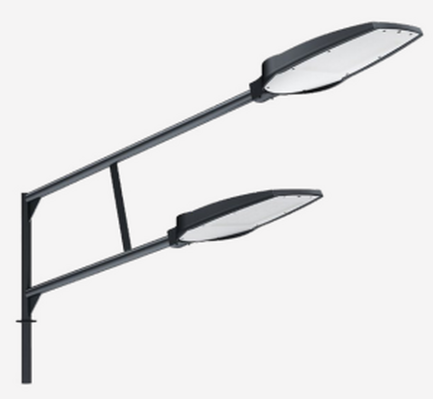 Кронштейн наружного освещения VARTON серии Krono Duo 1К2-1,0-1,0-57-Ф1-1 гор. цинк RAL7045 серый