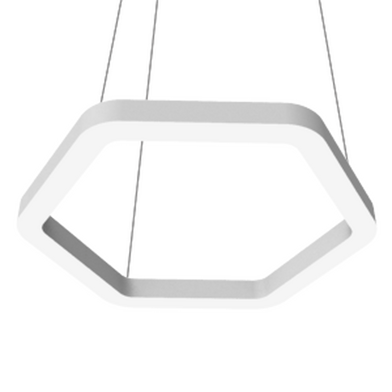 Светильник VARTON Enso G 580х520х40 мм 39 Вт CRI90 3000 К подвесной RAL9003 белый матовый с рассеивателем опал