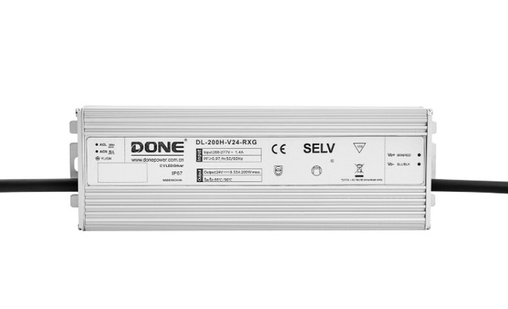 Драйвер 200Вт 24V для светодиодной ленты DONE POWER DL-200H-V24-RXG IP67 199x63x37 мм