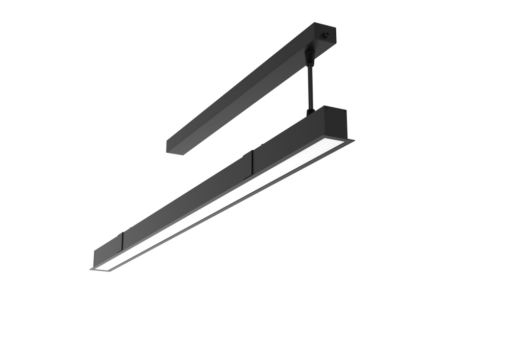 Светодиодный светильник VARTON Angusta Intus 1518x50x65мм встраиваемый 30 Вт 3000 К CRI 90 IP40 RAL9005 черный с рассеивателем опал, диммируемый по протоколу DALI