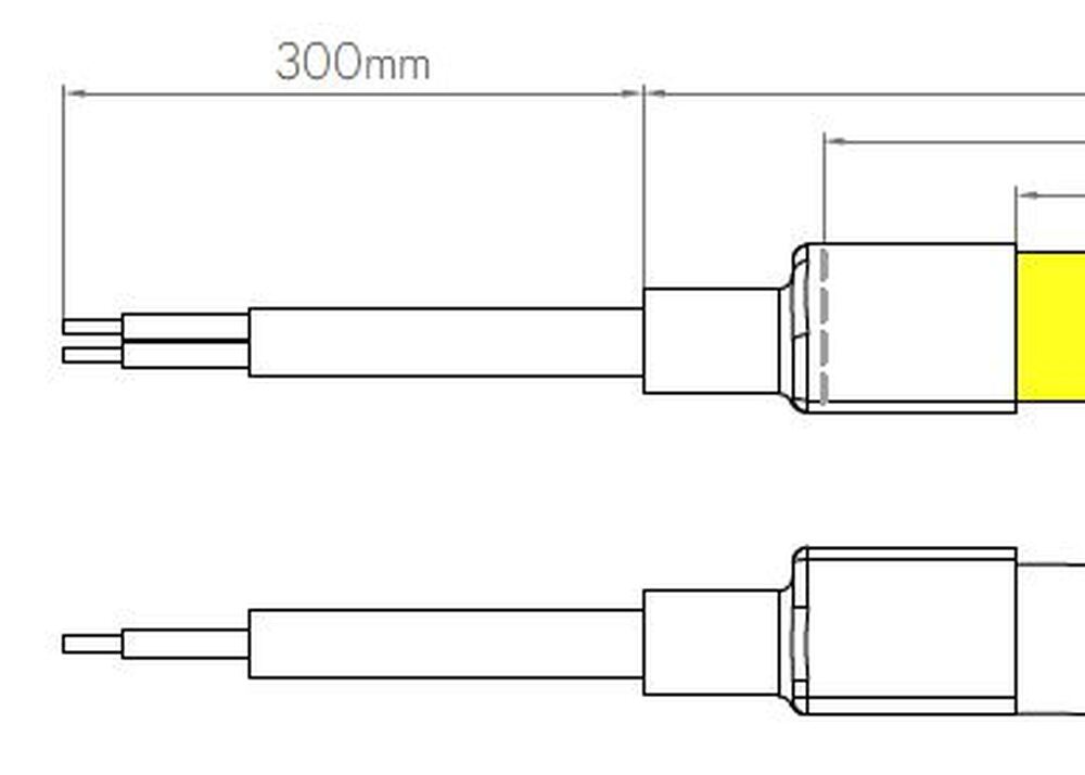 Комплект торцевых заглушек, провод по направ. ленты (300 мм) для ленты NEON MOONLIGHT 5 шт