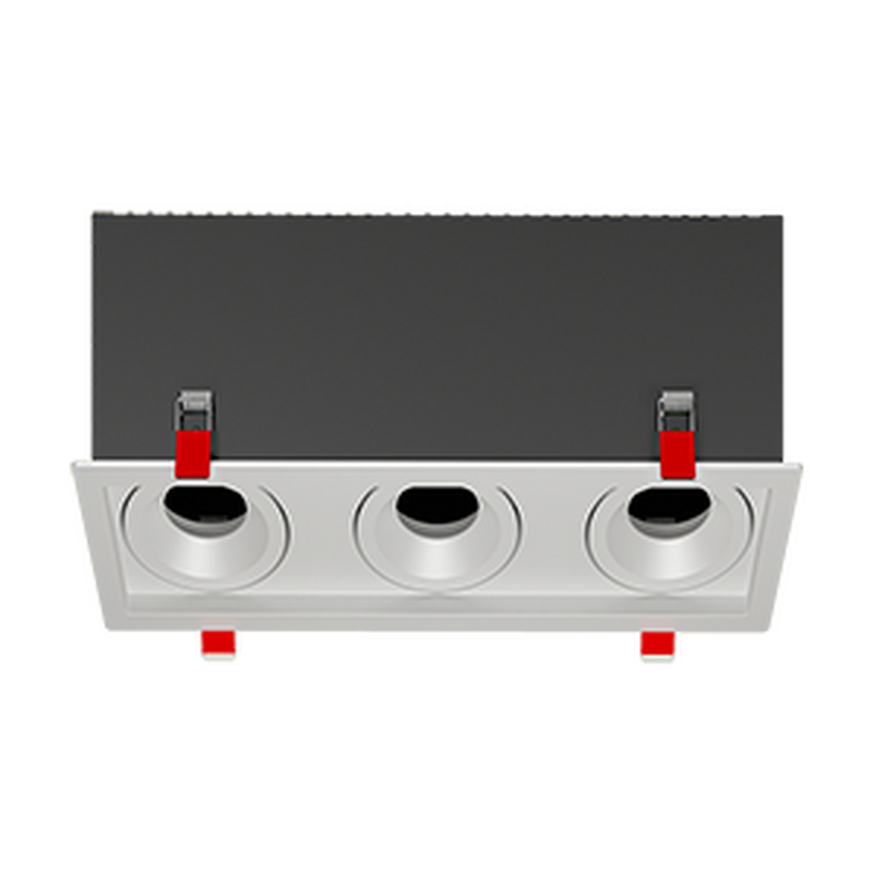 Рамка для модульного светильника "ВАРТОН" FLEX 50 14 тройная встраиваемая 110х325х130мм RAL9010 поворотная