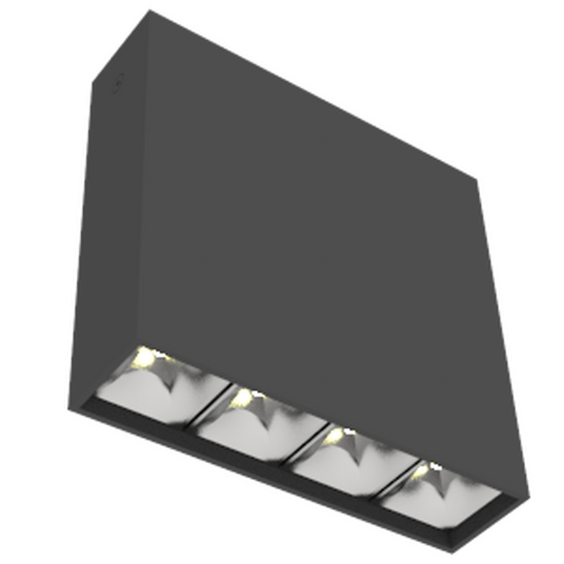 Светодиодный светильник VARTON DL-Box Reflect Multi 14 Вт 1x4 накладной 4000 К 150х40х150 мм RAL9005 черный муар кососвет DALI