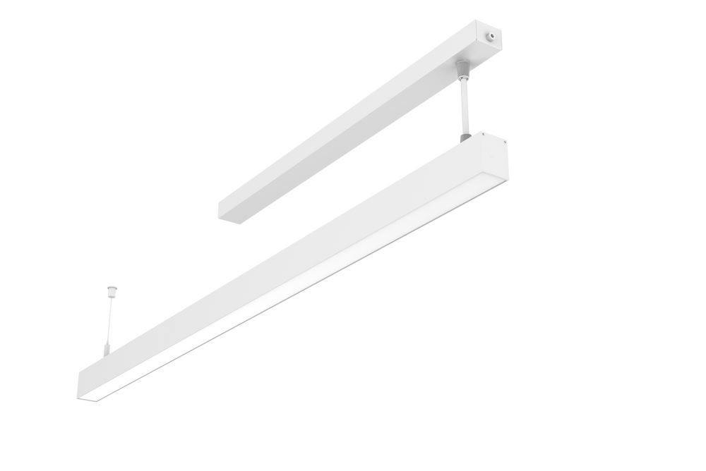 Светодиодный светильник VARTON Angusta 761x35x45мм подвесной 27 Вт 4000 К IP40 RAL9003 белый муар с рассеивателем опал аварийный автономный постоянного действия