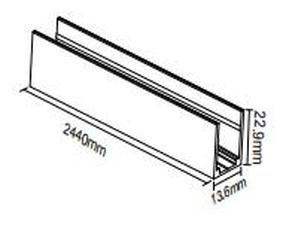 Комплект монтажного накладного профиля 2440х13х23 мм для ленты NEON 1120 HB