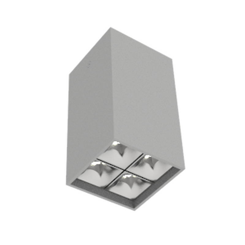 Светодиодный светильник VARTON DL-Box Reflect Multi 10 Вт 2x2 накладной 4000 К 80х80х150 мм RAL7045 серый муар 55°