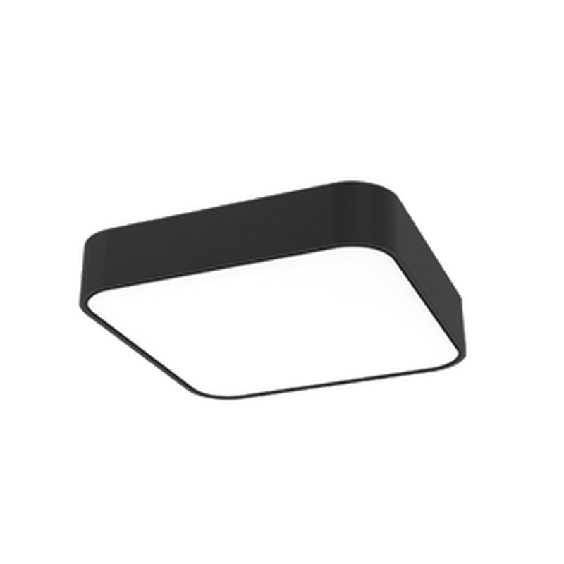 Светодиодный светильник VARTON Cosmo Q 600х600х115 мм 30 Вт накладной CRI90 4000 K RAL9005 черный муар с рассеивателем опал