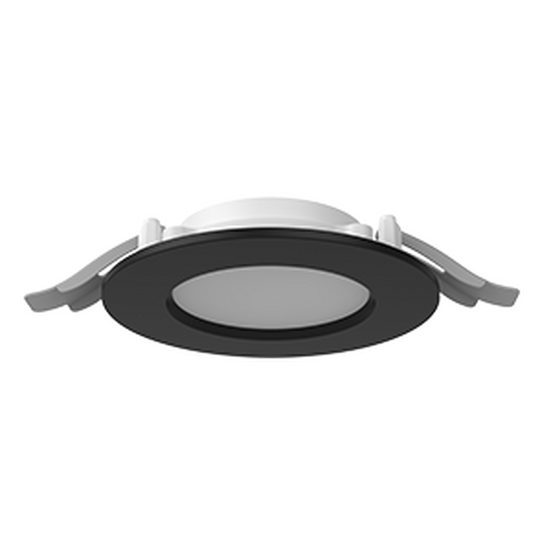 Светодиодный светильник VARTON DL-01 Slim 100 мм 8 Вт 3000 К круглый встраиваемый 120x37 мм IP65/40 RAL9005 черный муар с рассеивателем опал DALI