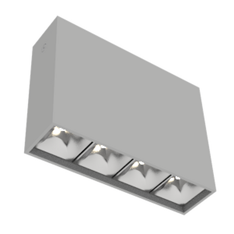 Светодиодный светильник VARTON DL-Box Reflect Multi 14 Вт 1x4 накладной 3000 К 150х40х115 мм RAL7045 серый муар 35°x75°