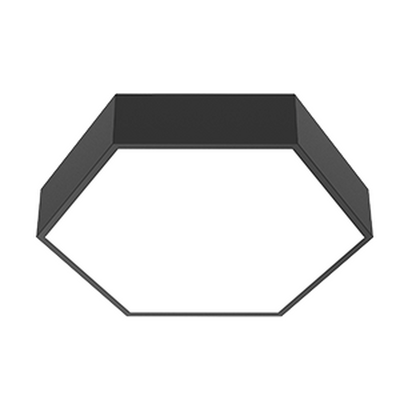 Светодиодный светильник VARTON Gexus 750х866 Up’n’Down шестиугольный подвесной 36 Вт/66 Вт CRI90 4000 K с опаловым рассеивателем RAL9005 черный муар