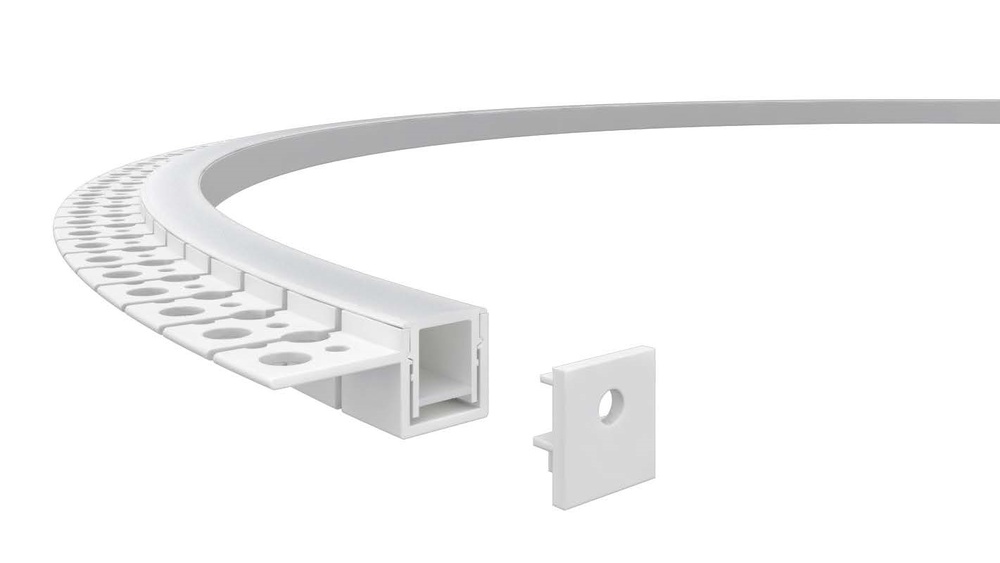 Алюминиевый профиль гибкий для встр. в ГКЛ 2000х15х10мм (35х15мм, вылет 20мм, монт. высота 10,5мм,  макс. шир. ленты 12мм)