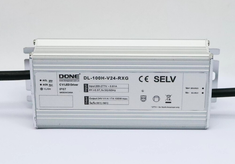 Драйвер 100Вт 24V для светодиодной ленты DONE POWER DL-100H-V24-RXG IP67 153x63x32 мм