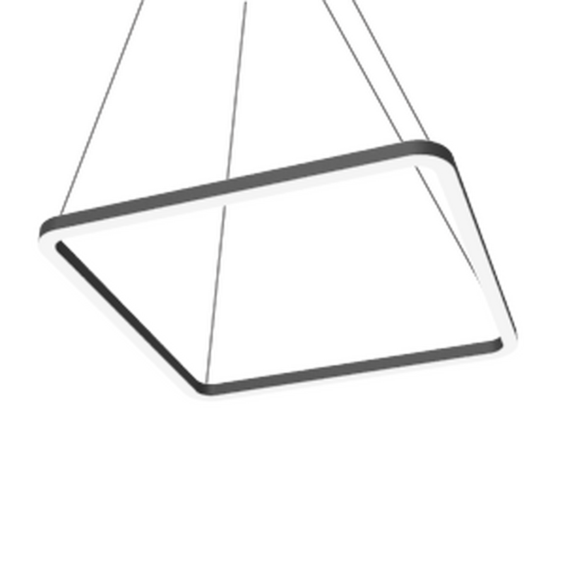 Светильник VARTON Enso Q 990х990х40 мм 91 Вт CRI90 3000 K подвесной RAL9005 черный матовый с рассеивателем опал