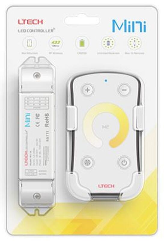 CCT контроллер для светодиодной ленты 12-24V IP20 135x30x20 мм c пультом, 2CH 72/144W(12V/24V) (LTECH)