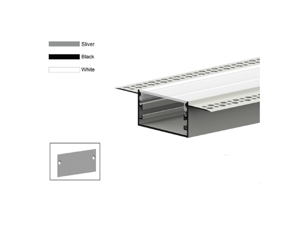 Алюминиевый профиль для встраивания в ГКЛ 2000х88х17мм (46.7х17.9мм, площадка для ленты 37.2мм)