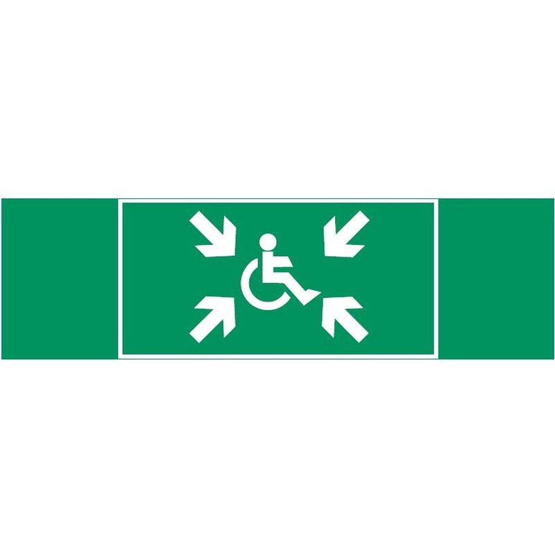 пиктограмма "Безопасная зона МГН" 310х90мм для авар-эвакуац св-ка Basic IP65