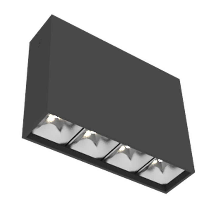 Светодиодный светильник VARTON DL-Box Reflect Multi 10 Вт 1x4 накладной 4000 К 150х40х115 мм RAL9005 черный муар 55°