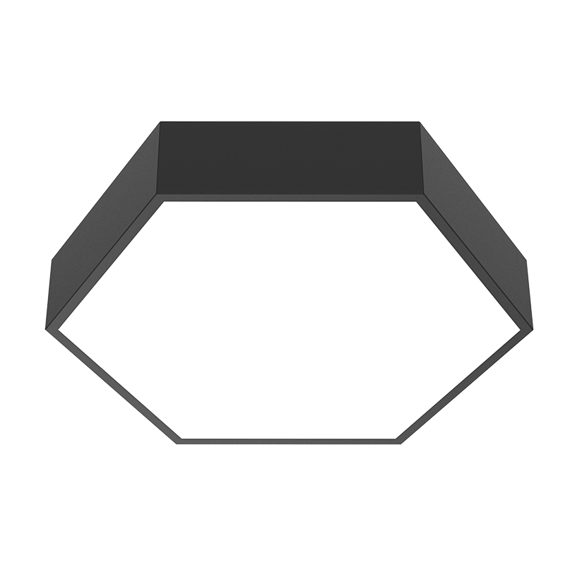 Светодиодный светильник VARTON Gexus 520х600 Up’n’Down шестиугольный подвесной 20 Вт/50 Вт CRI90 4000 K с опаловым рассеивателем RAL9005 черный муар