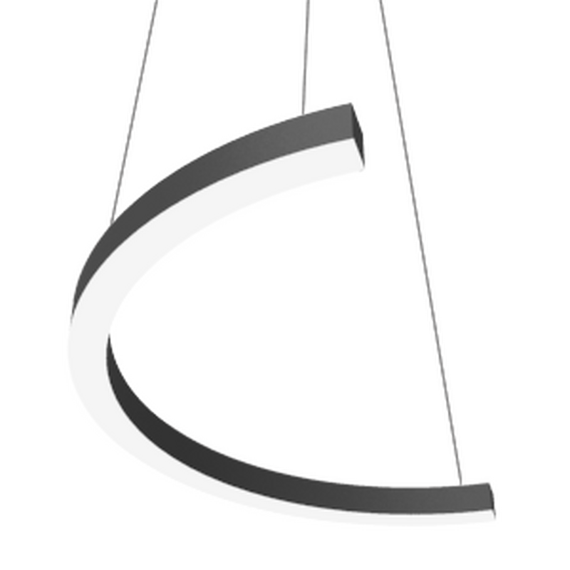 Светильник VARTON Enso C 1050х525х40 мм 24 Вт CRI90 4000 К подвесной RAL9005 черный матовый с рассеивателем опал