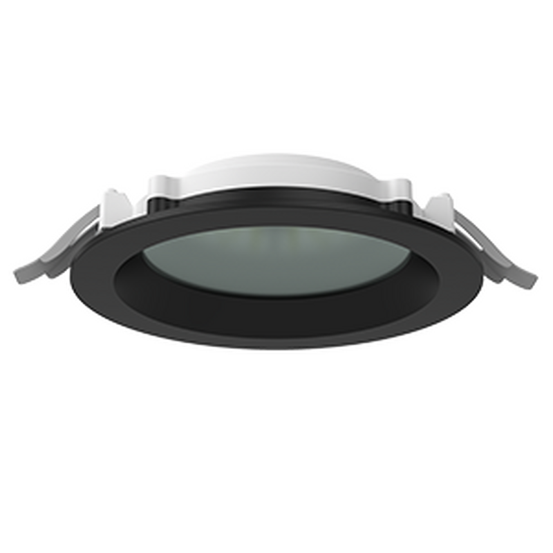 Светодиодный светильник VARTON DL-01 Pro 100 мм 13 Вт 4000 К круглый встраиваемый 120х49 мм IP65/40 RAL9005 черный муар с защитным силикатным стеклом аварийный автономный постоянного действия