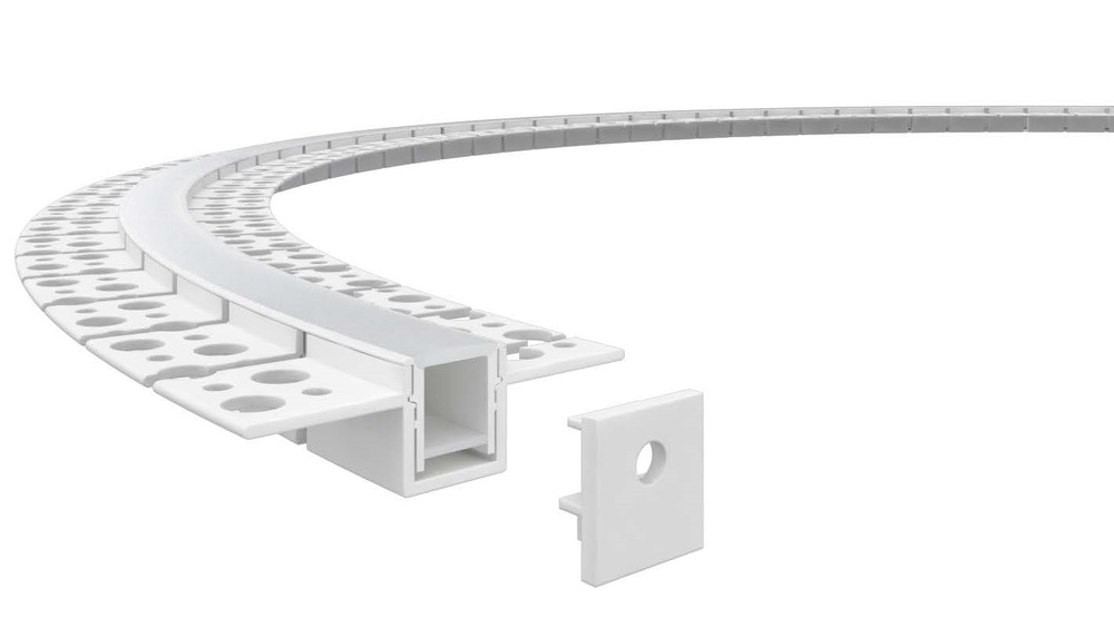 Алюминиевый профиль гибкий для встр. в ГКЛ 2000х15х10мм (55х15мм, 2 вылета 20мм, макс. шир. ленты 12мм)