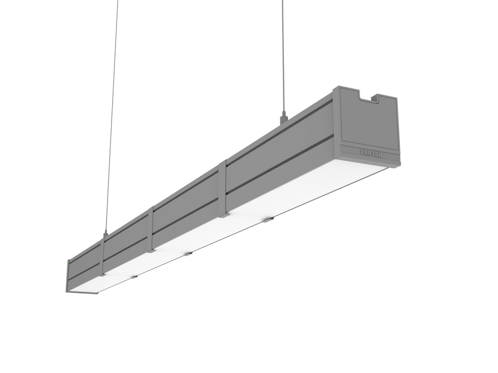 Светодиодный светильник VARTON Mercury Pro GL подвесной/накладной 1019 х 66 х 68 мм 15 Вт 3000 К CRI 90 RAL7045 серый муар с декоративным проводом 2 м и комплектом подвесов 2 м опаловый рассеиватель закаленное стекло DALI