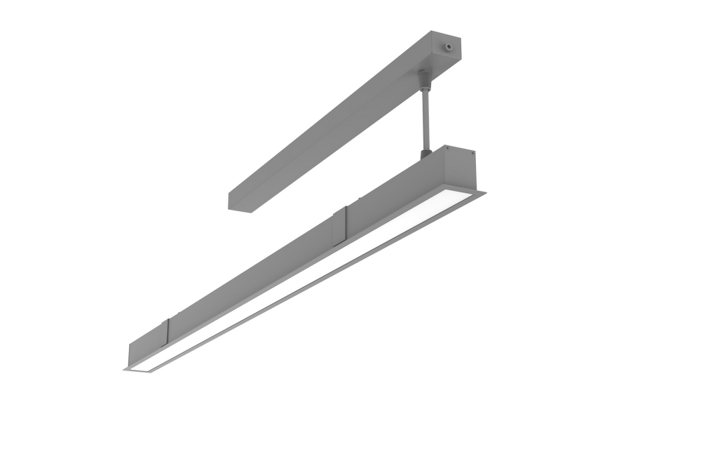 Светодиодный светильник VARTON Angusta Intus встраиваемый 35 Вт 4000 К IP40 CRI 90 1005х50х45мм RAL7045 серый муар с рассеивателем опал аварийный автономный постоянного действия