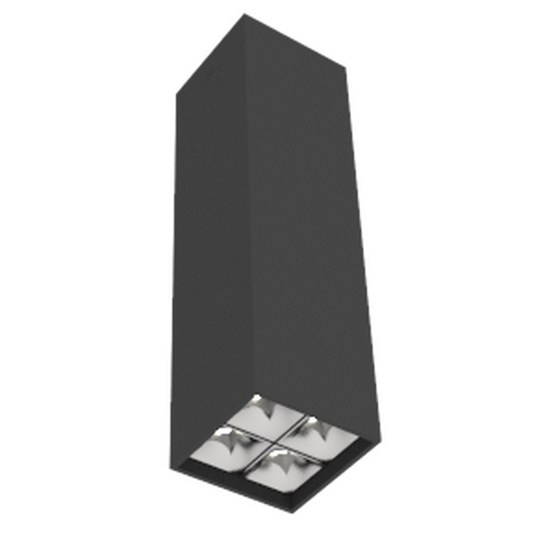 Светодиодный светильник VARTON DL-Box Reflect Multi 10 Вт 2x2 накладной 3000 К 80х80х300 мм RAL9005 черный муар кососвет DALI