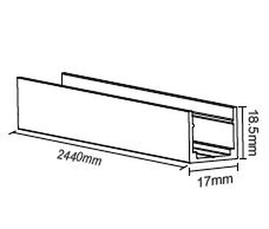 Алюм. проф. для LED ленты NEON 1515 накл. 2440х17х18,5 мм