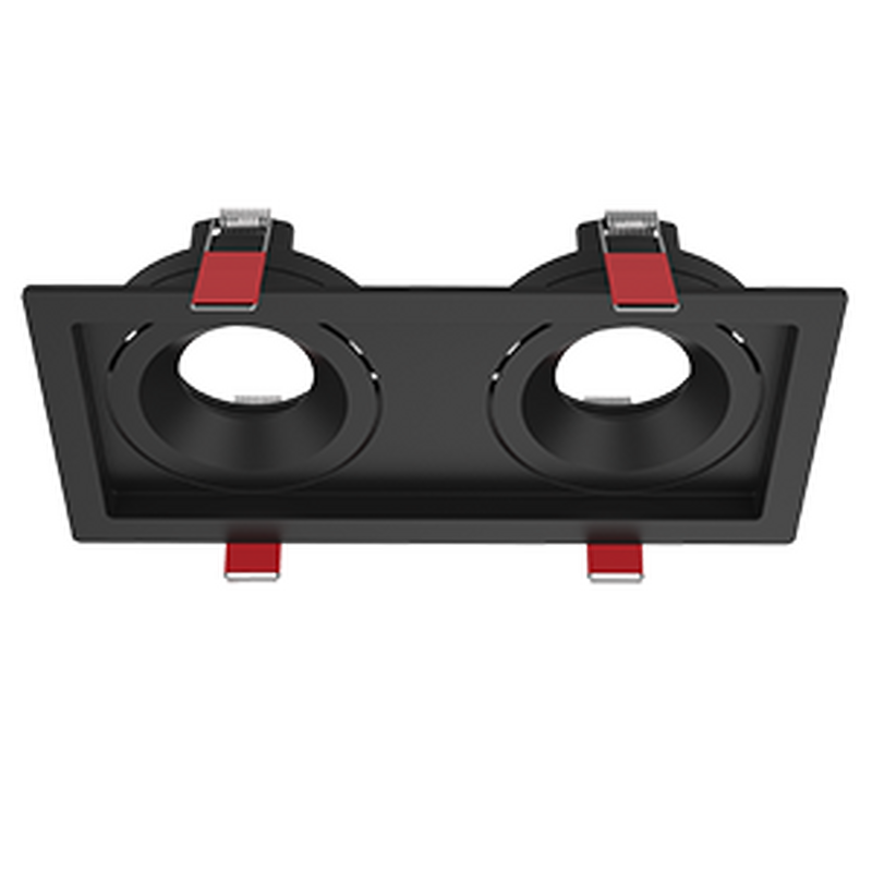 Рамка для модульного светильника "ВАРТОН" FLEX 50 11 двойная встраиваемая 110х220х55мм RAL9005 черный муар поворотная