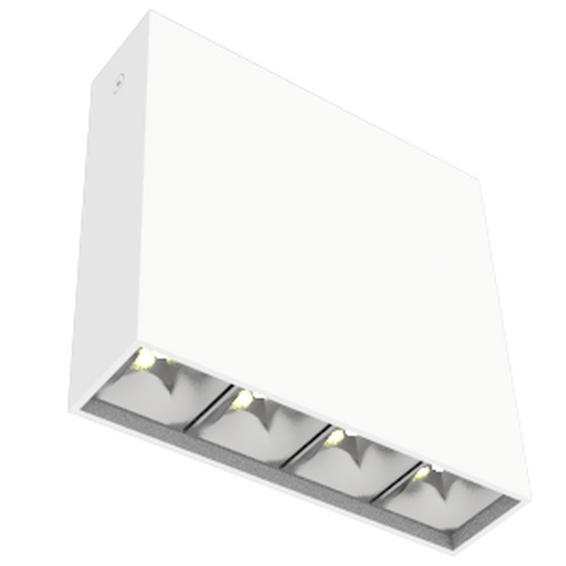 Светодиодный светильник VARTON DL-Box Reflect Multi 14 Вт 1x4 накладной 4000 К 150х40х150 мм RAL9003 белый муар 55° DALI