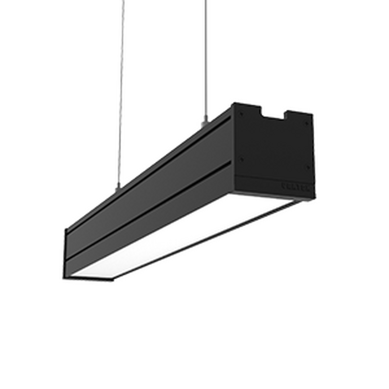 Светодиодный светильник VARTON Mercury Pro подвесной 26 Вт 4000 К 514х65х65 мм IP54 RAL9005 черный муар с рассеивателем опал, с декоративным проводом 2 м и комплектом подвесов 2 м аварийный автономный постоянного действия