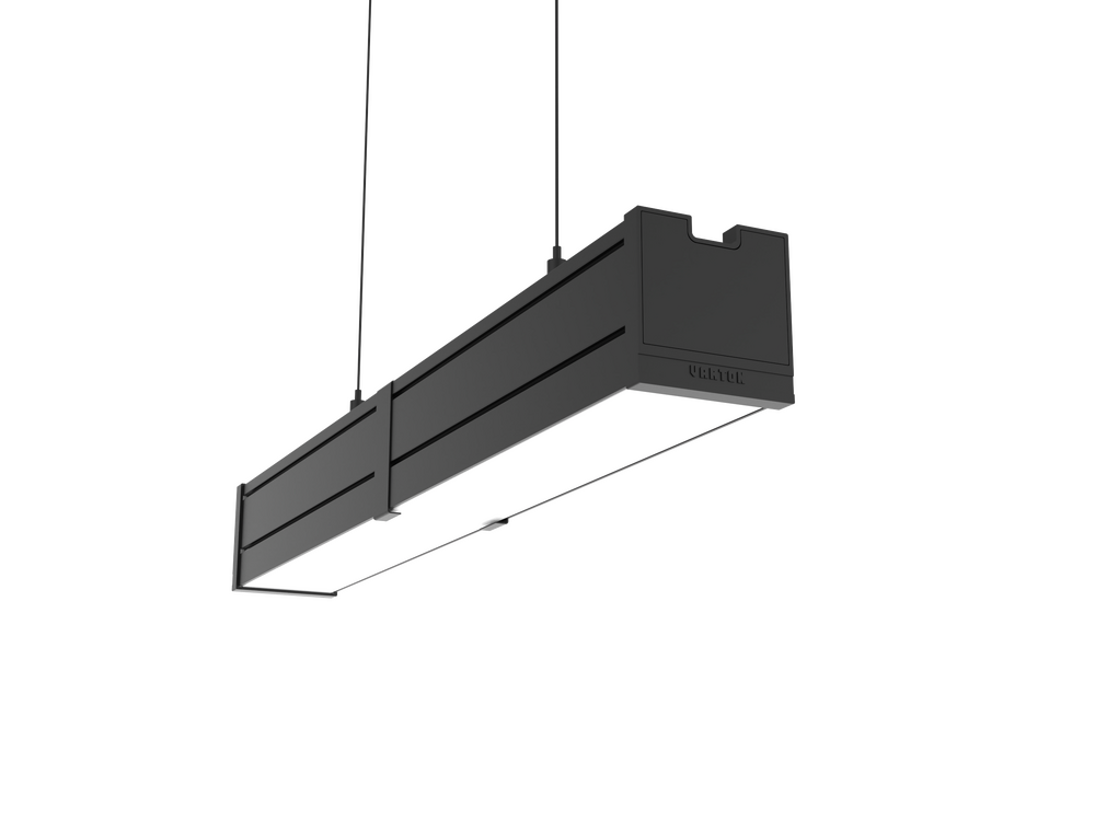 Светодиодный светильник VARTON Mercury Pro GL подвесной/накладной 523 х 66 х 68 мм 18 Вт 3000 К CRI 90 RAL9005 черный муар с декоративным проводом 2 м и комплектом подвесов 2 м опаловый рассеиватель закаленное стекло DALI