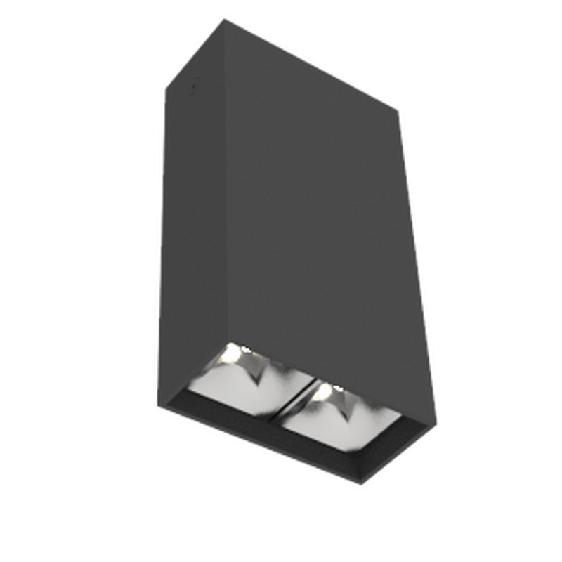 Светодиодный светильник VARTON DL-Box Reflect Multi 8 Вт 1x2 накладной 3000 К 80х40х150 мм RAL9005 черный муар 35°x75° DALI