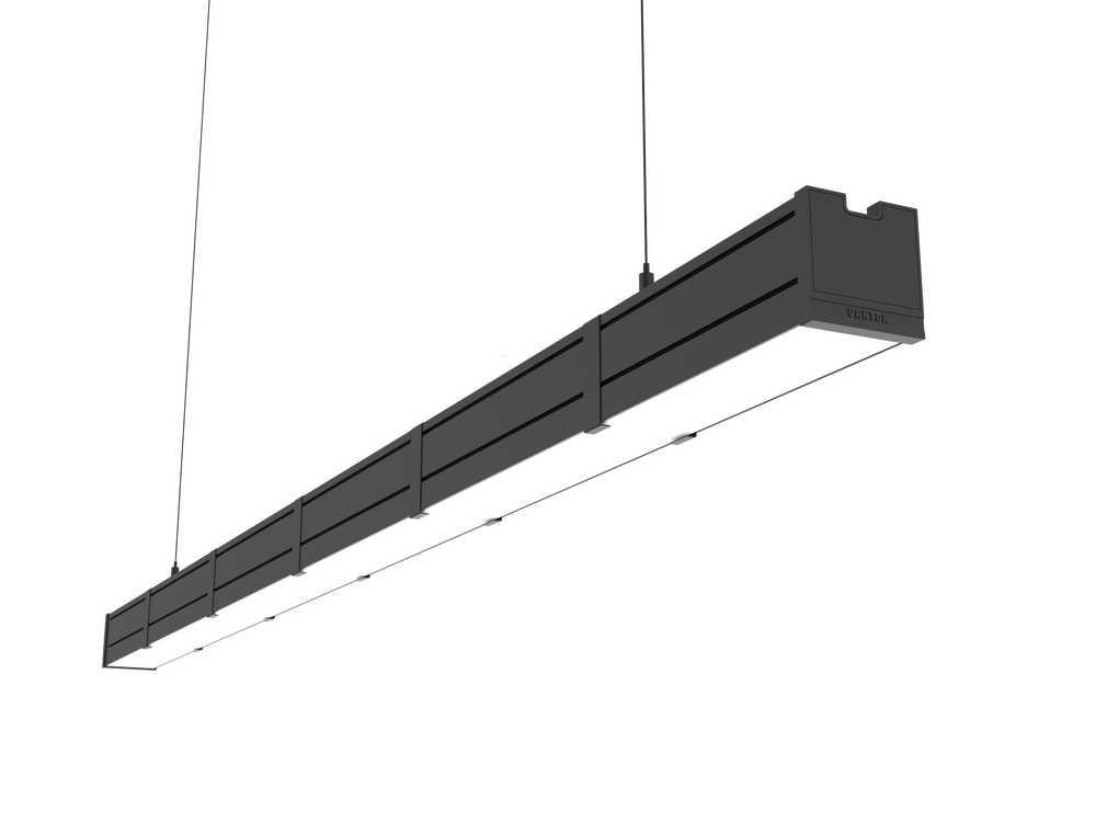 Светодиодный светильник VARTON Mercury Pro GL подвесной/накладной 1516 х 66 х 68 мм 21 Вт 3000 К CRI 90 RAL9005 черный муар с декоративным проводом 2 м и комплектом подвесов 2 м опаловый рассеиватель закаленное стекло