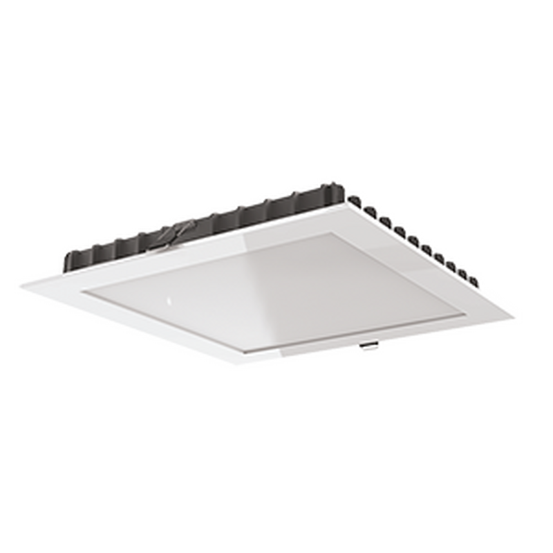 Светодиодный светильник VARTON DL-03 квадратный встраиваемый 200х200х25 мм 25 Вт 4000 K IP54/IP20 аварийный автономный постоянного действия Teletest RAL9010 белый матовый